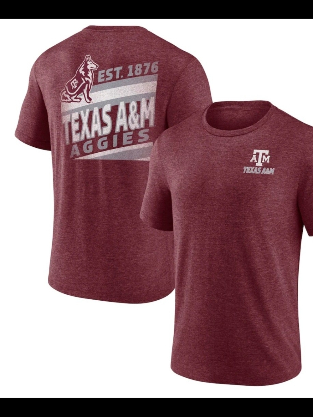 Fanatics Texas A&M Aggies Ideal Faded Tri-blend Short Sleeve Tee Mens Size 2XL